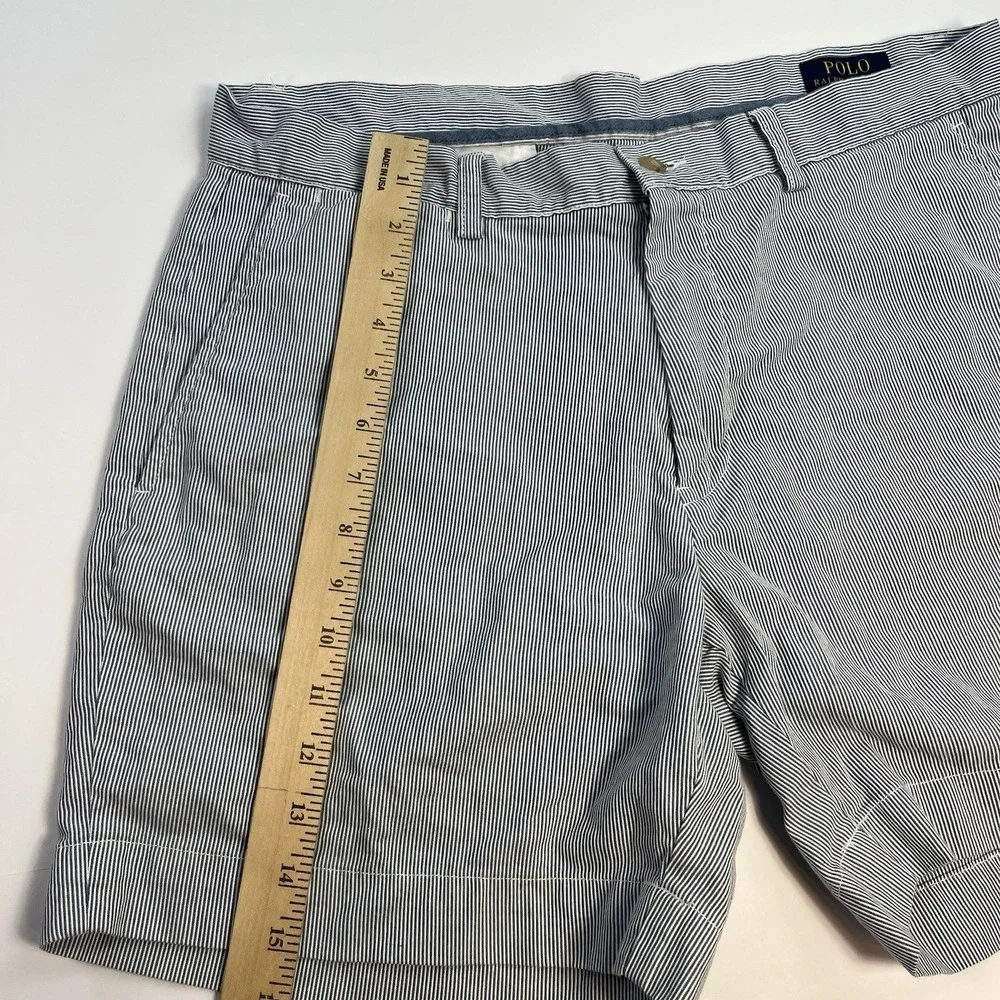 Polo Ralph Lauren Shorts Mens Size 34 Blue White Striped Classic Fit Chino 6
